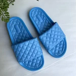 APL Blue Slide Sandals with Textured Strap APL | Shoes | Apl Lusso Quilted Slide Coastal Blue Sandals  main image 4